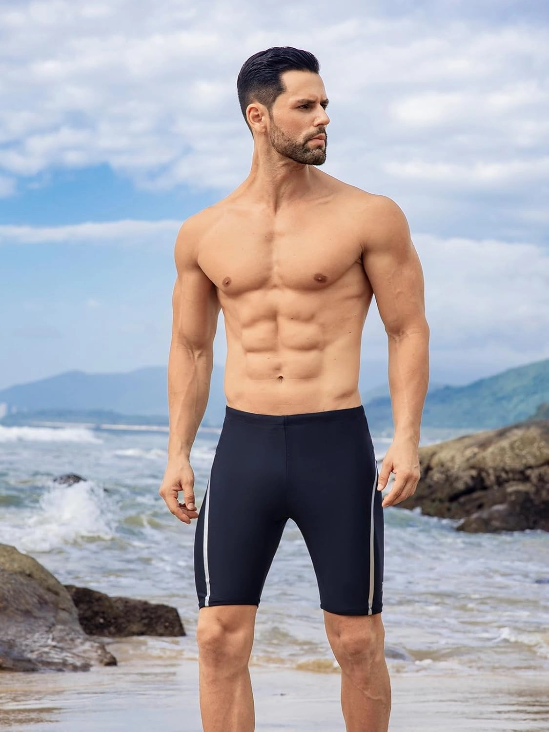 361 Swim Jammers for Men, Pro Racing Training Swimsuit, Chlorine Resistant Endurance Mens Swim Suit Swimwear Tech Pant