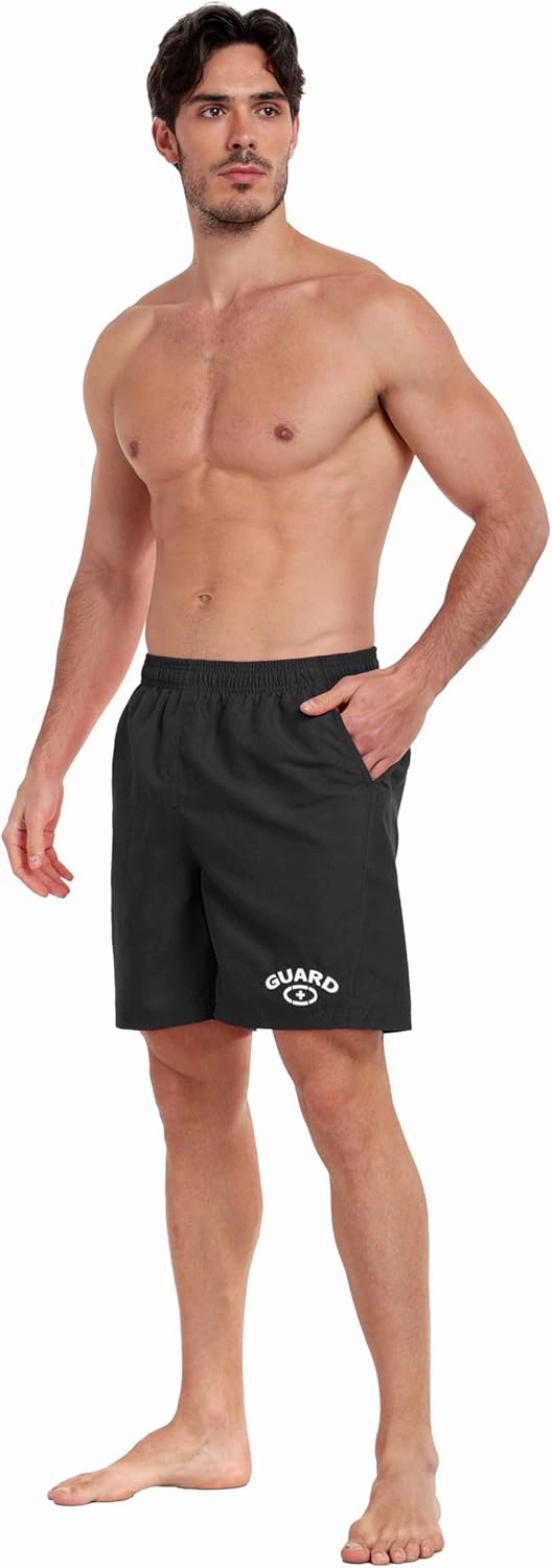 Adoretex Men's Guard 18" Swim Board Shorts, 100% Lightweight Polyester Swim Trunks with Mesh Liner