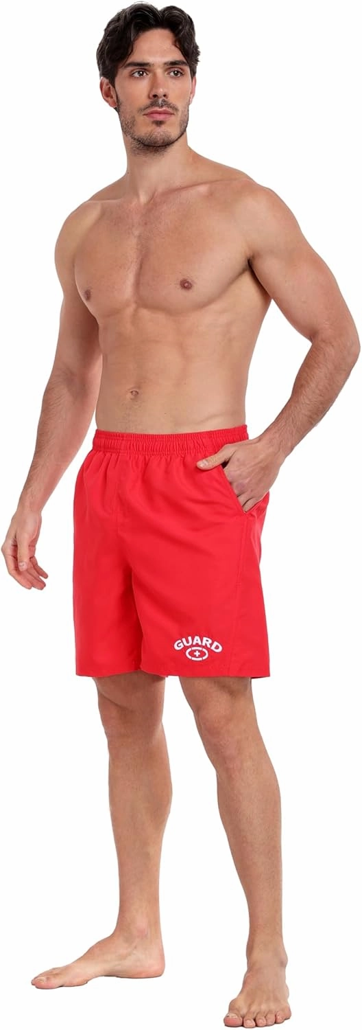 Adoretex Men's Guard 18" Swim Board Shorts, 100% Lightweight Polyester Swim Trunks with Mesh Liner