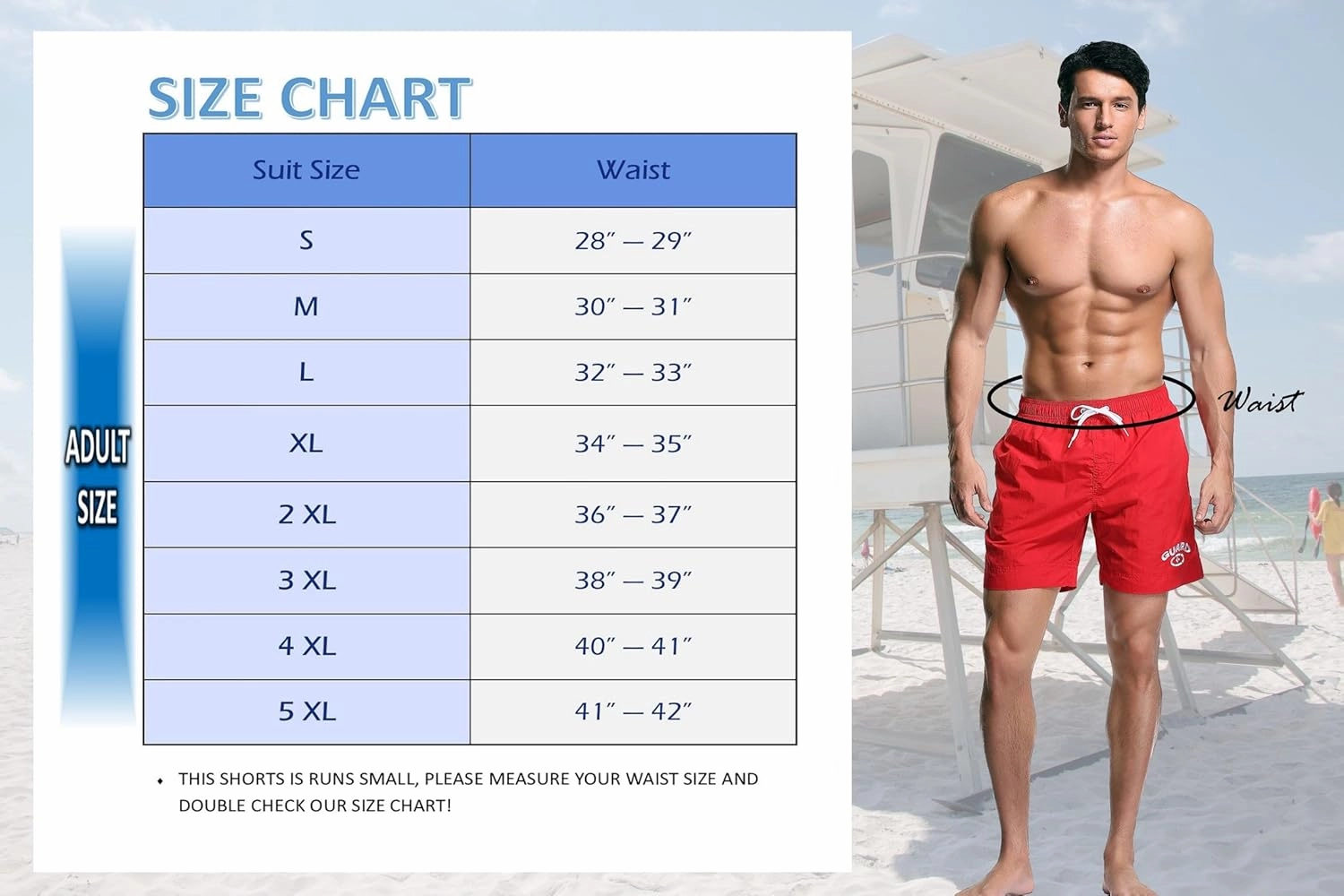 Adoretex Men's Guard Quick Dry Mesh Lining Pockets Swim Trunks Water Shorts Swimsuit
