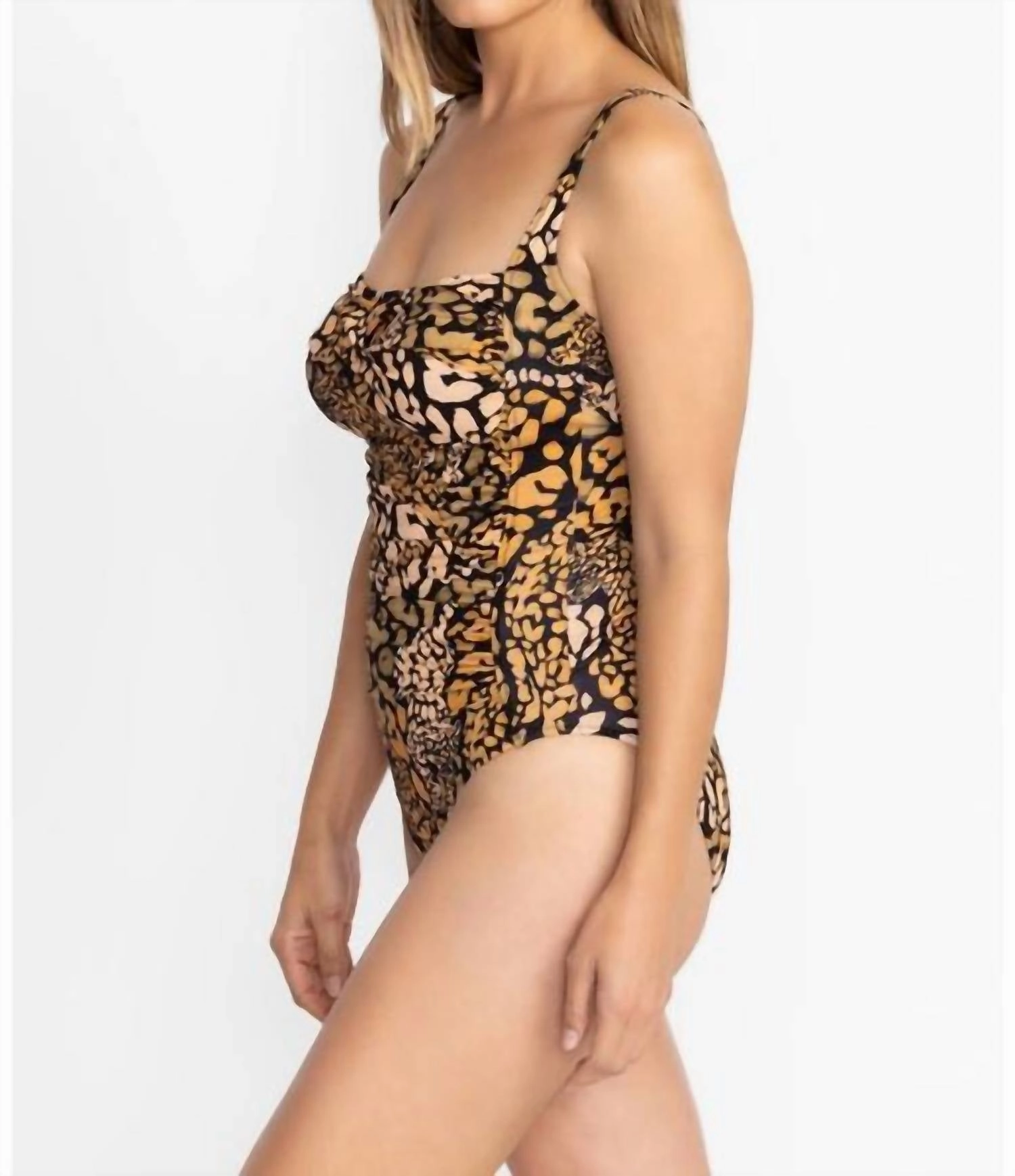 Afeni Ruched One Piece In Afeni (Gold)