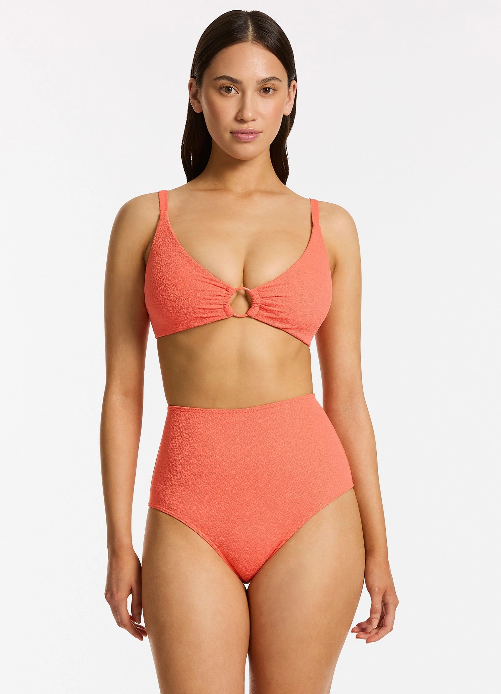 Alessia C-D Triangle Bikini Top - Guava