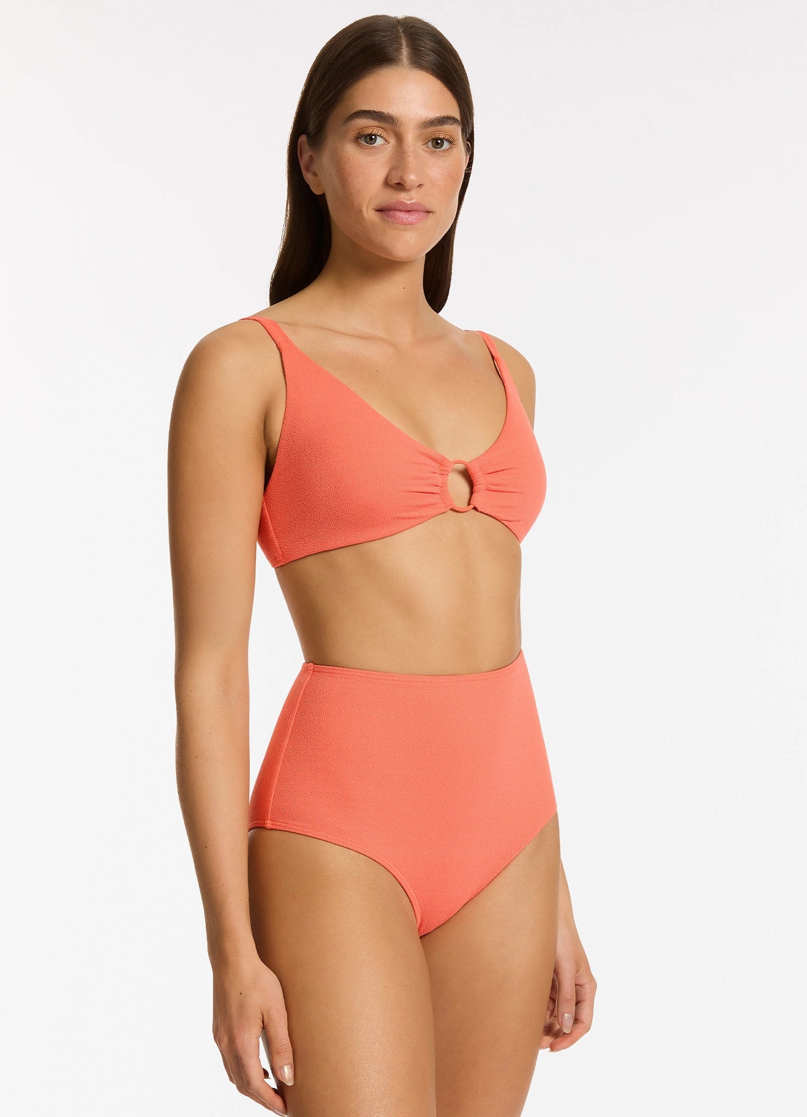 Alessia C-D Triangle Bikini Top - Guava