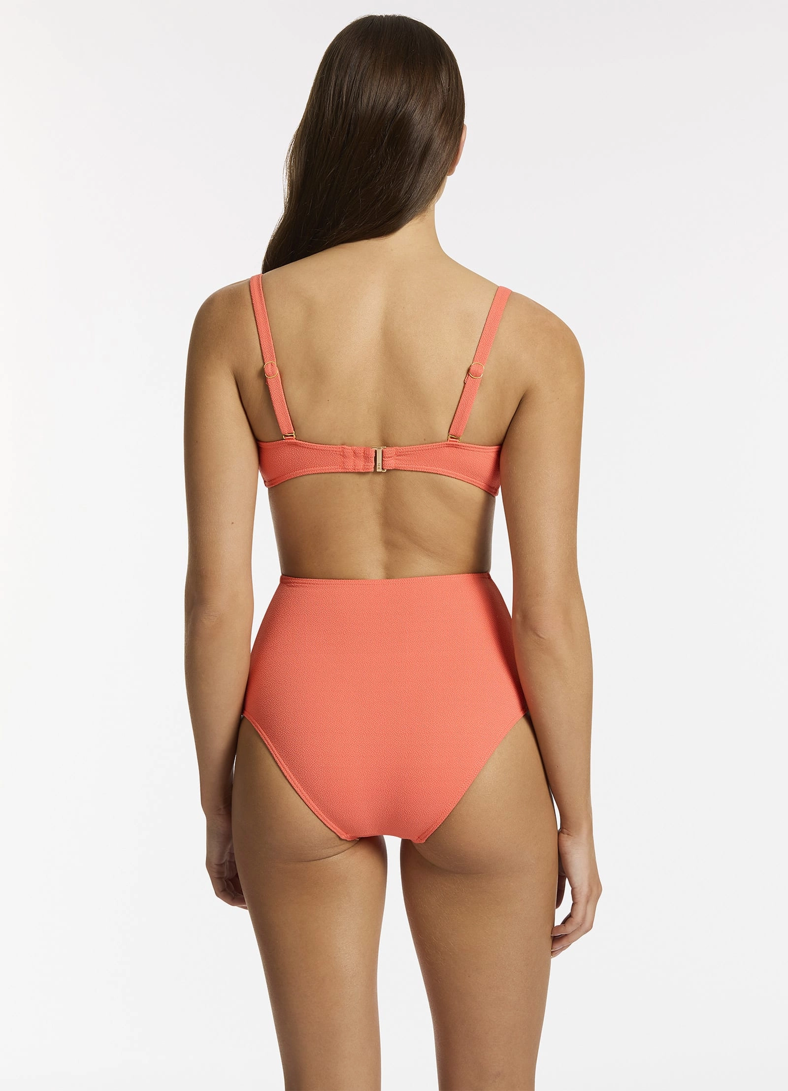 Alessia High Waist Bikini Bottom - Guava