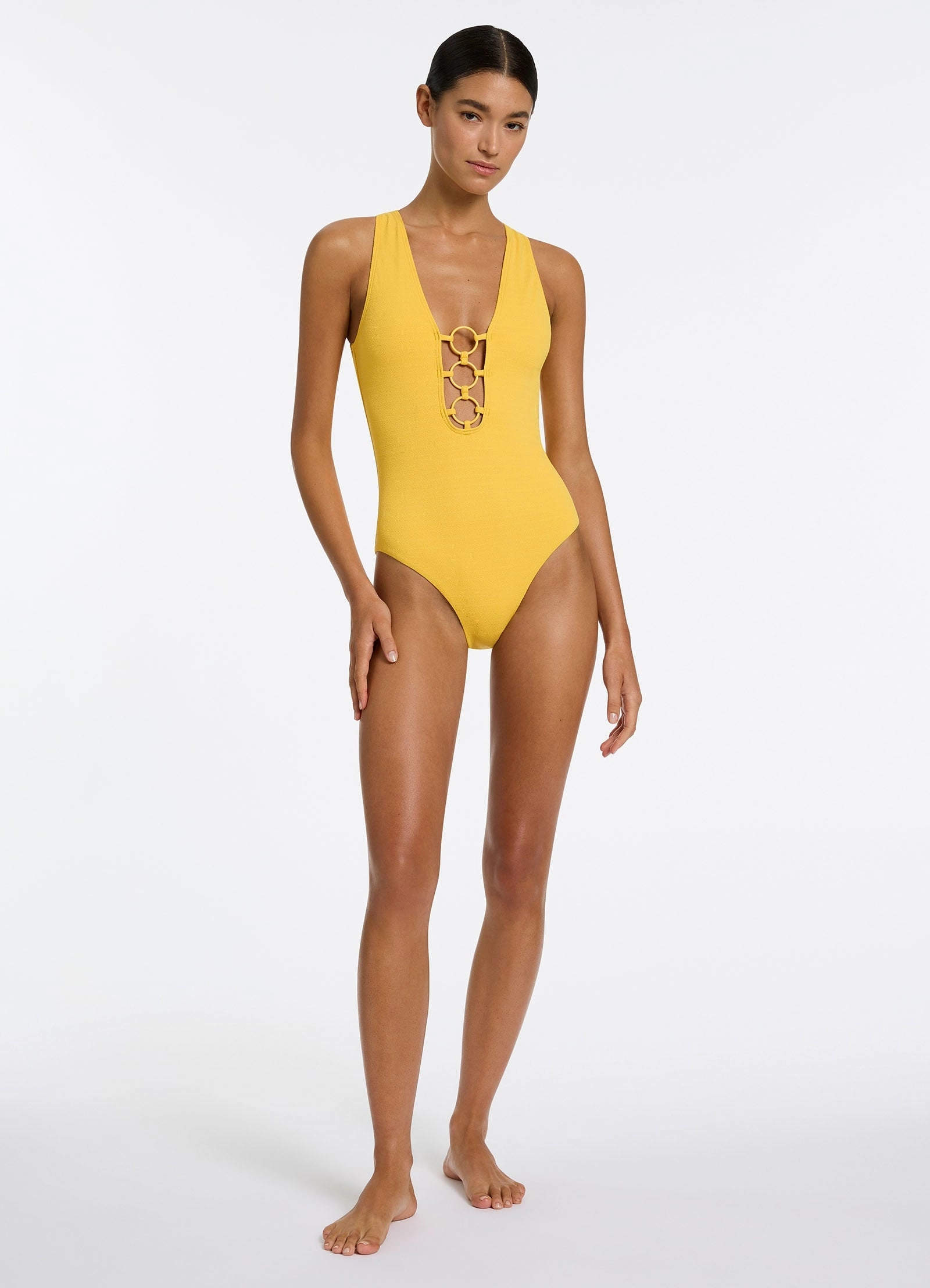 Alessia Plunge One Piece - Sunflower
