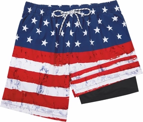 American Trends Mens Swim Trunks with Compression Liner Board Shorts for Men Quick Dry Swimsuits Bathing Suit Swimwear M-XXL