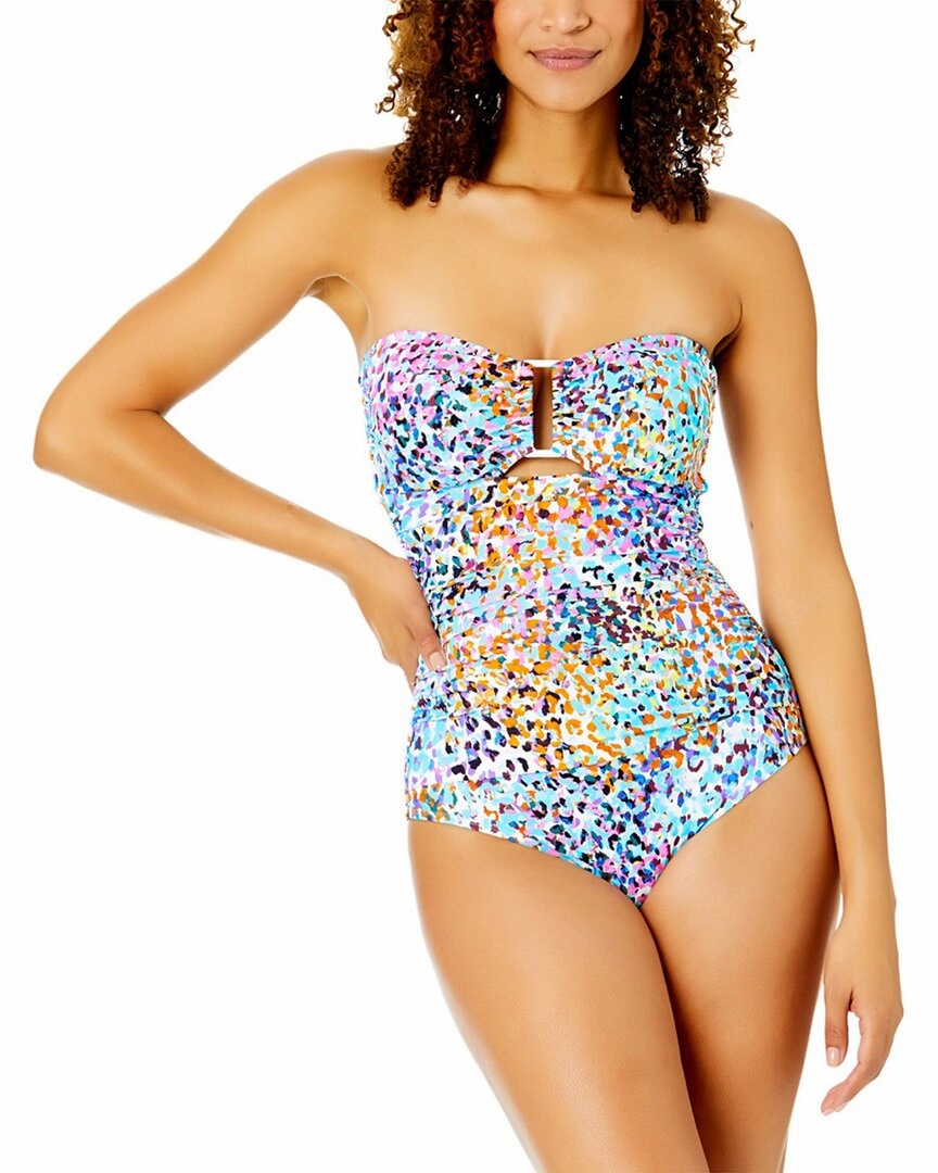 Anne Cole Bandeau Keyhole Shirred One-Piece