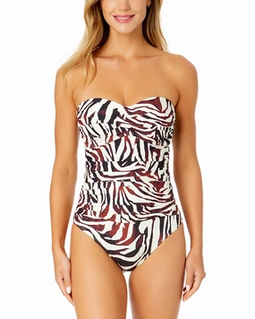 Anne Cole Twist Front Shirred One-Piece