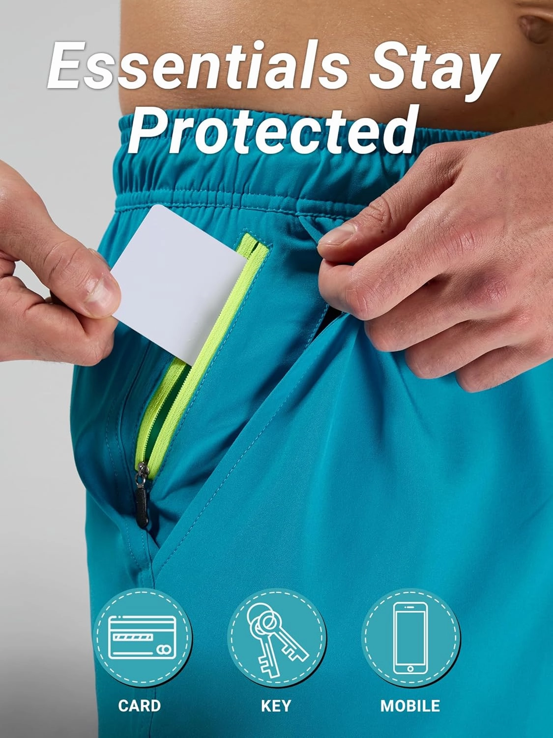 Arcweg Men's Swim Trunks 9" Swim Shorts with Compression Liner and Zipper Pockets Quick Dry Bathing Suit