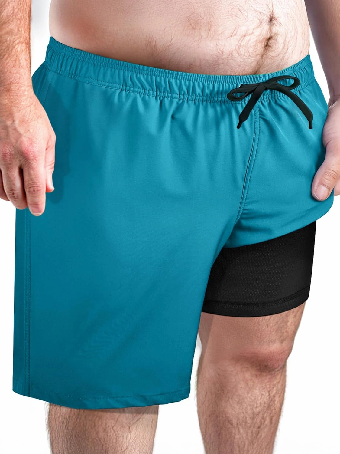Arcweg Mens Swim Trunks Big and Tall Plus Size Swimsuit for Men with Compression Liner and Zip Pocket Phone Pocket