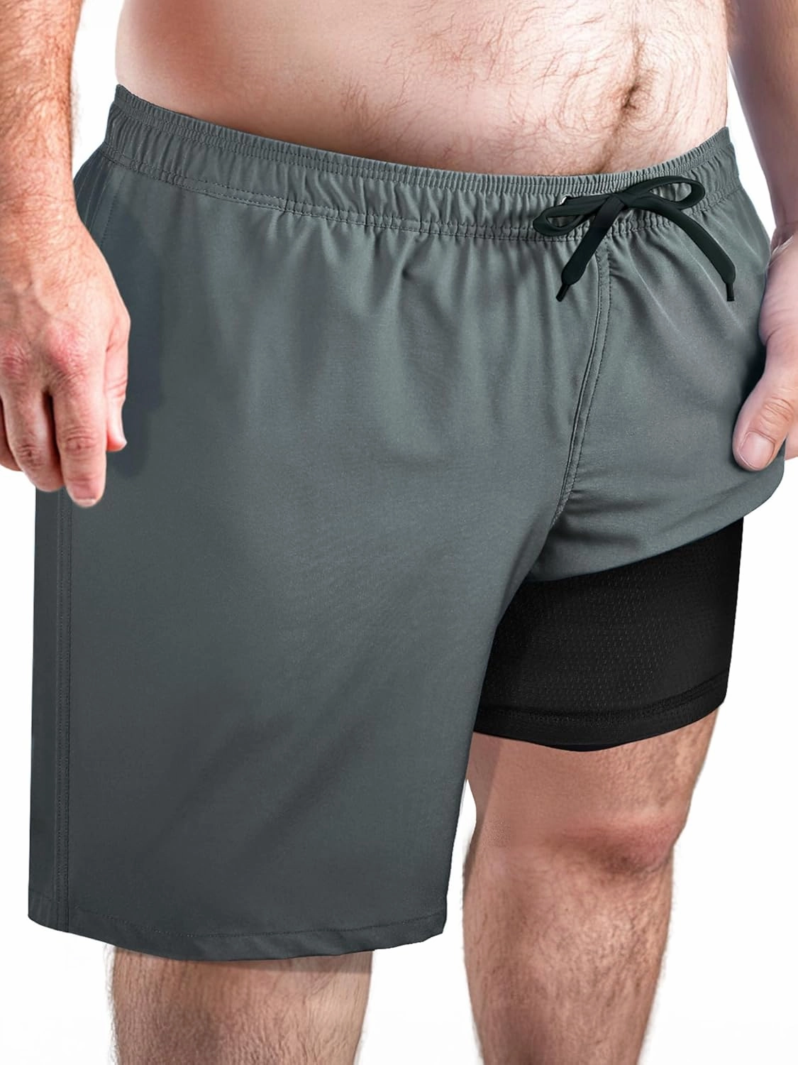 Arcweg Mens Swim Trunks Big and Tall Plus Size Swimsuit for Men with Compression Liner and Zip Pocket Phone Pocket