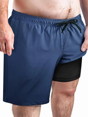 Arcweg Mens Swim Trunks Big and Tall Plus Size Swimsuit for Men with Compression Liner and Zip Pocket Phone Pocket