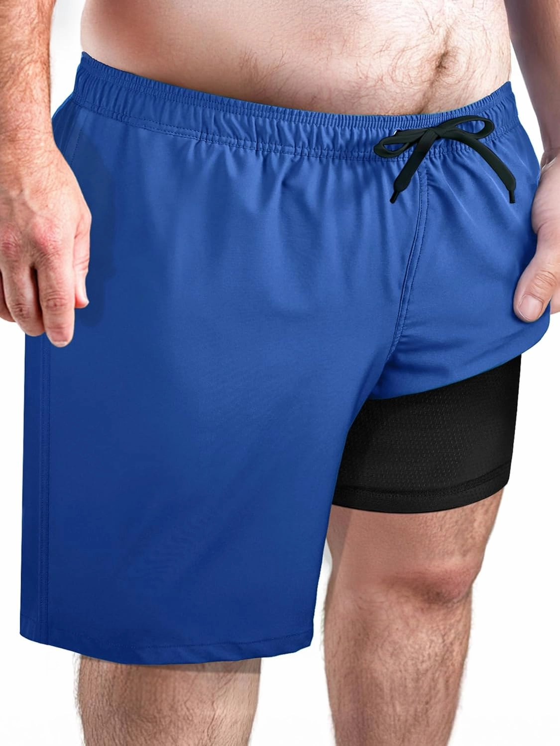 Arcweg Mens Swim Trunks Big and Tall Plus Size Swimsuit for Men with Compression Liner and Zip Pocket Phone Pocket