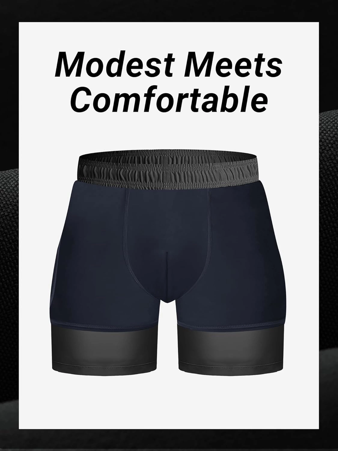Arcweg Mens Swim Trunks Big and Tall Plus Size Swimsuit for Men with Compression Liner and Zip Pocket Phone Pocket