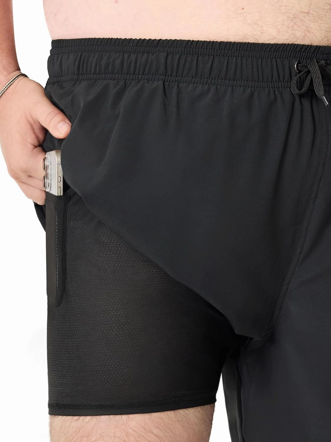Arcweg Mens Swim Trunks Big and Tall Plus Size Swimsuit for Men with Compression Liner and Zip Pocket Phone Pocket