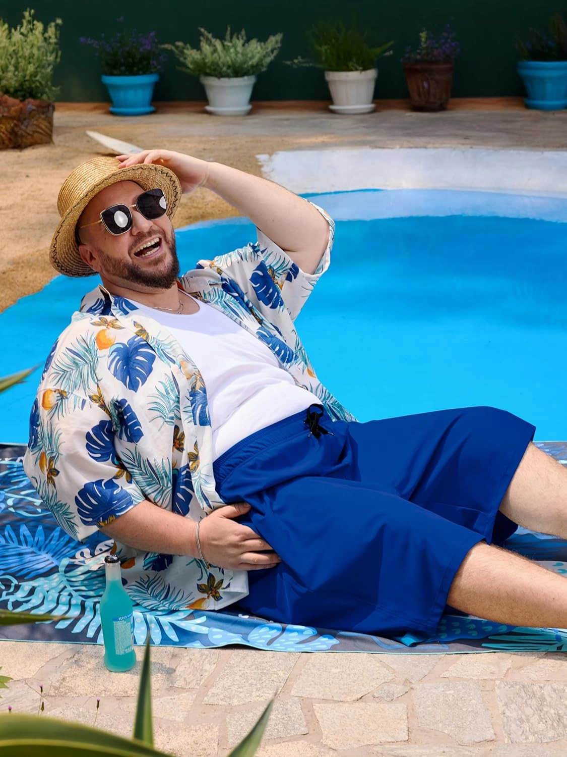 Arcweg Mens Swim Trunks Big and Tall Plus Size Swimsuit for Men with Compression Liner and Zip Pocket Phone Pocket