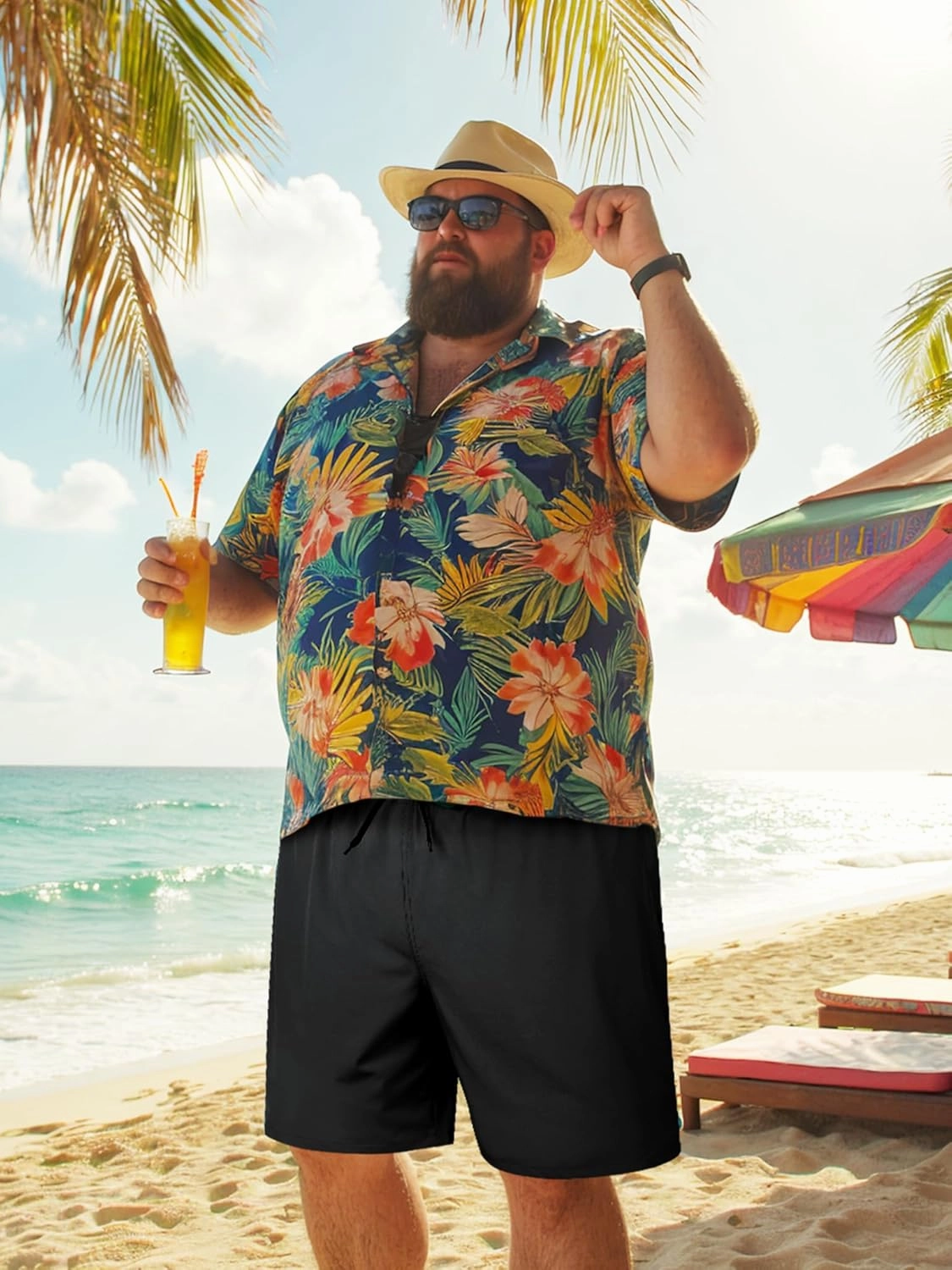 Arcweg Mens Swim Trunks Big and Tall Plus Size Swimsuit for Men with Compression Liner and Zip Pocket Phone Pocket