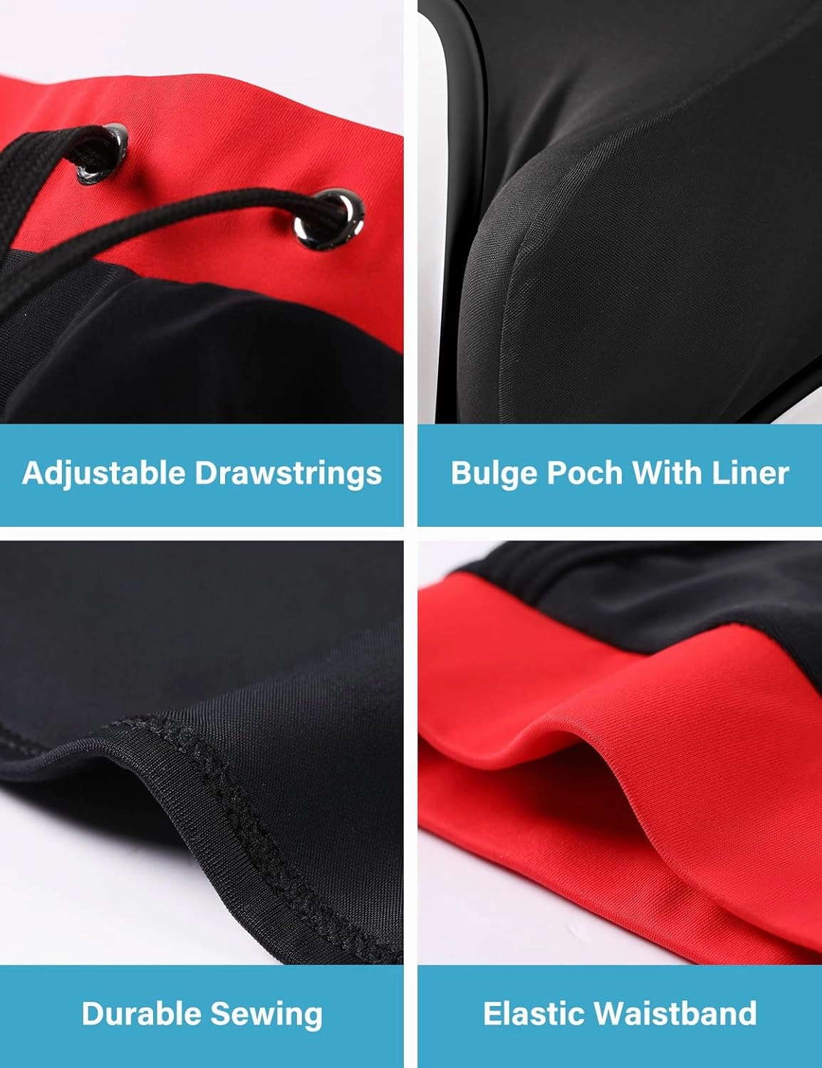 Arjen Kroos Men's Swim Briefs Sexy Bikini Contrast Color Swimsuit Swimming Briefs with Drawstring