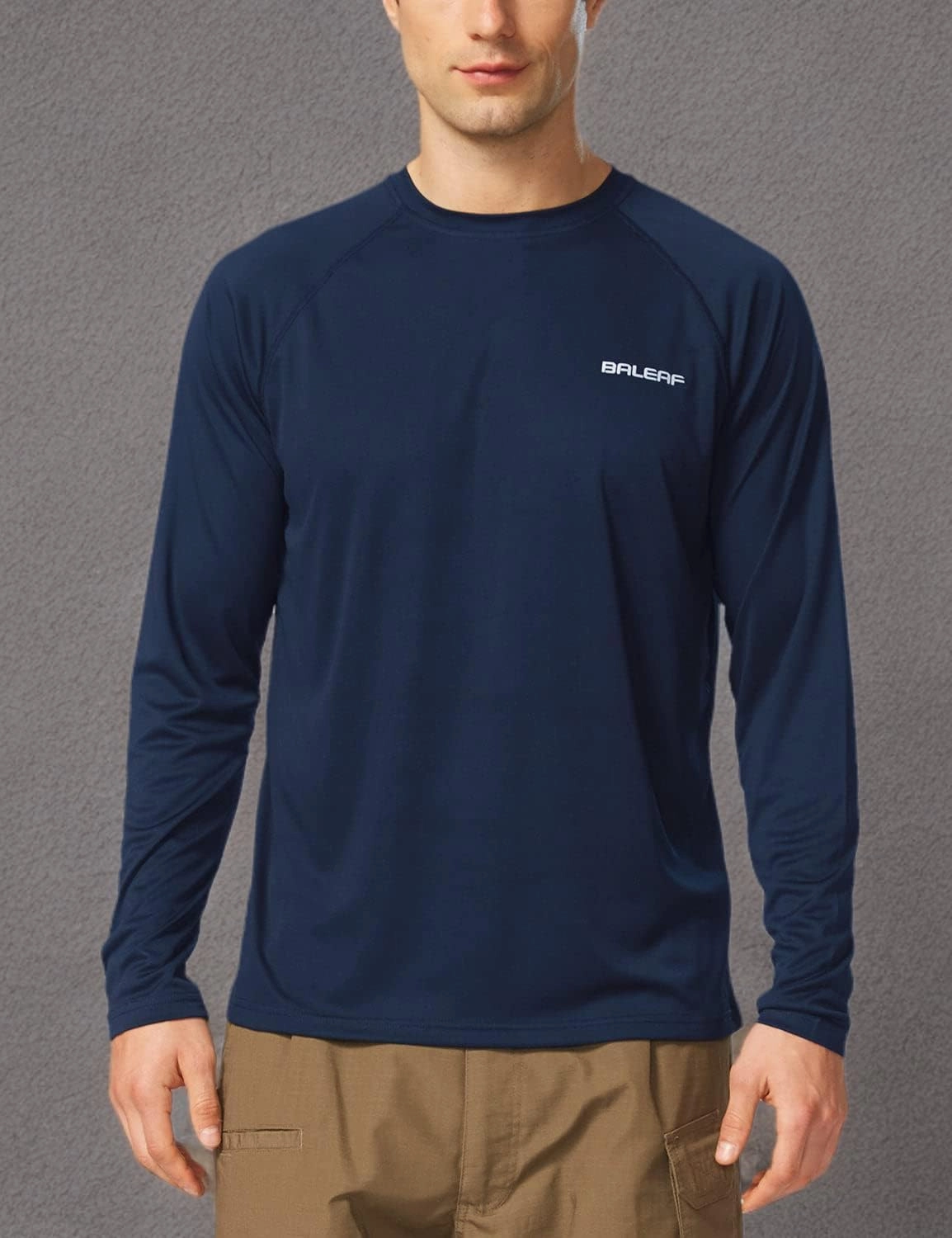 baleaf Men's Sun Protection Shirts UV SPF UPF 50  Long Sleeve Rash Guard Fishing Running Quick Dry Lightweight