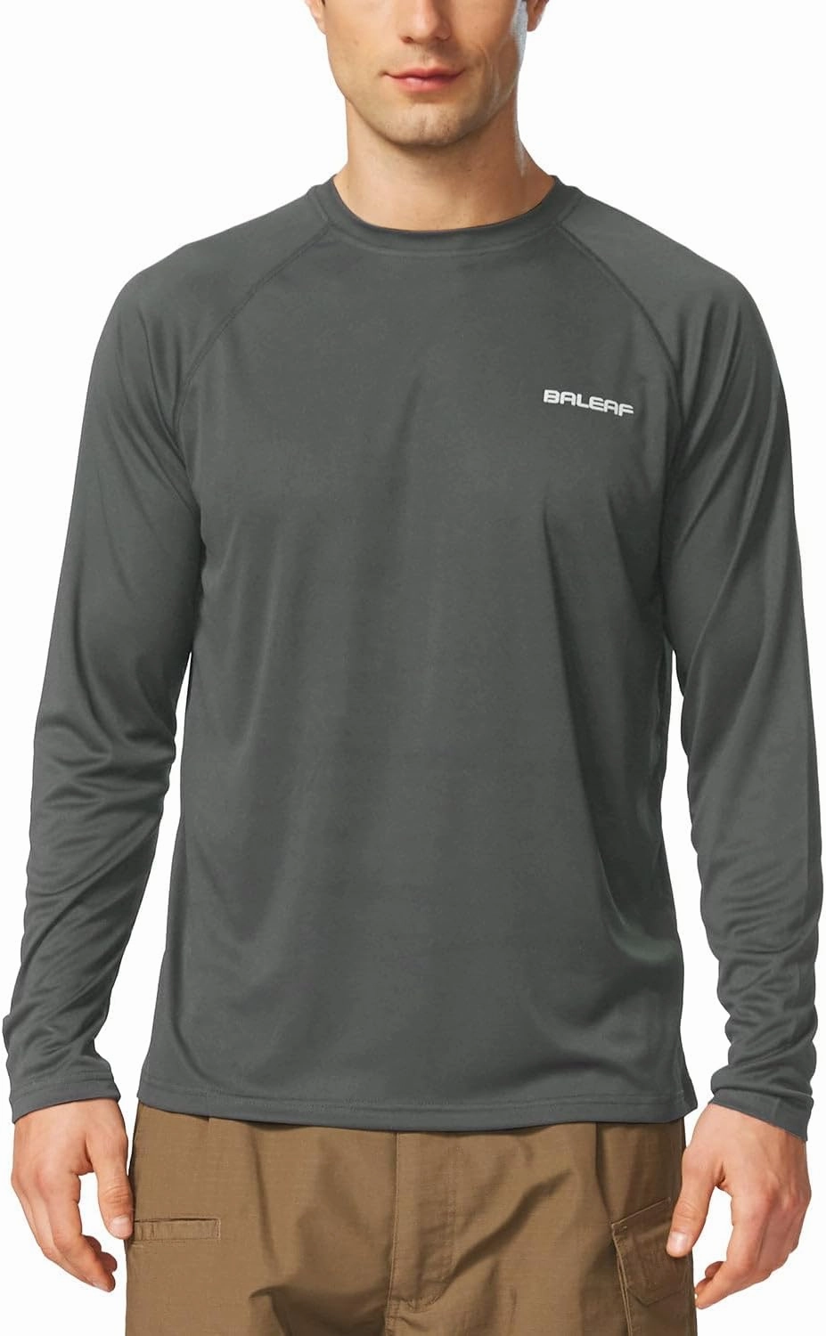 baleaf Men's Sun Protection Shirts UV SPF UPF 50  Long Sleeve Rash Guard Fishing Running Quick Dry Lightweight