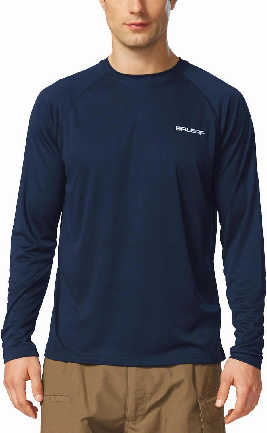 baleaf Men's Sun Protection Shirts UV SPF UPF 50  Long Sleeve Rash Guard Fishing Running Quick Dry Lightweight
