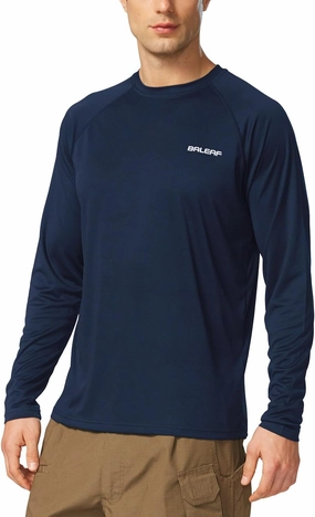 baleaf Men's Sun Protection Shirts UV SPF UPF 50  Long Sleeve Rash Guard Fishing Running Quick Dry Lightweight