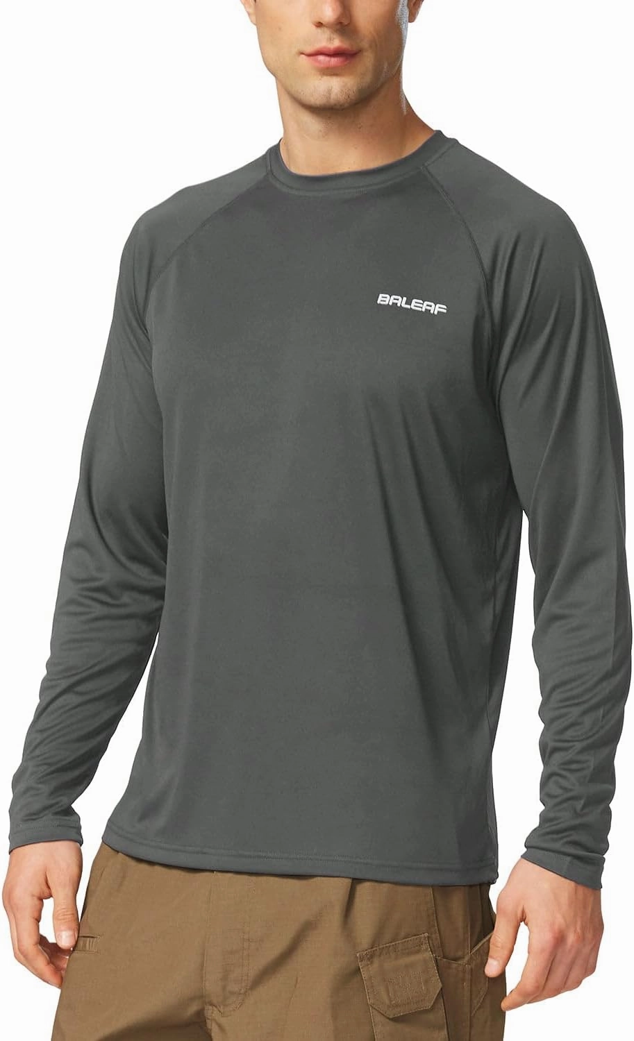 baleaf Men's Sun Protection Shirts UV SPF UPF 50  Long Sleeve Rash Guard Fishing Running Quick Dry Lightweight