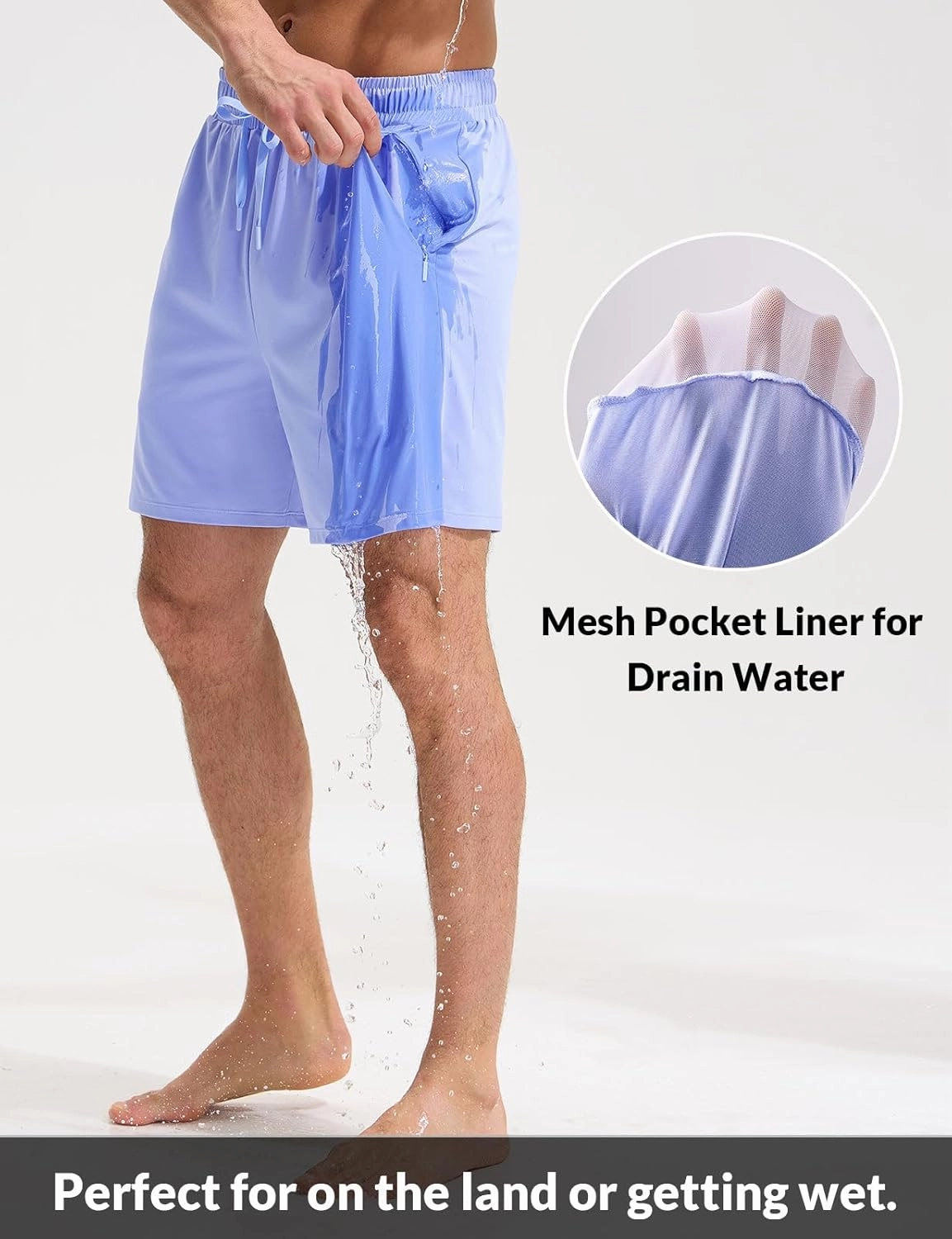 baleaf Mens Swim Trunks with Compression Liner 5 & 7 inch Quick Dry Bathing Suit Swim Shorts with Zippered Pockets
