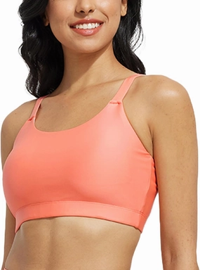baleaf Women's Swim Bra High Neck Bikini Tops Adjustable Bathing Suit Tops Sports Bra Removable Padded