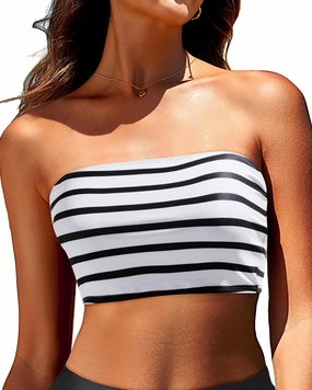 Bandeau Bikini Tops for Women - Strapless Swim Top Bathing Suit Tube Swimsuit Tops