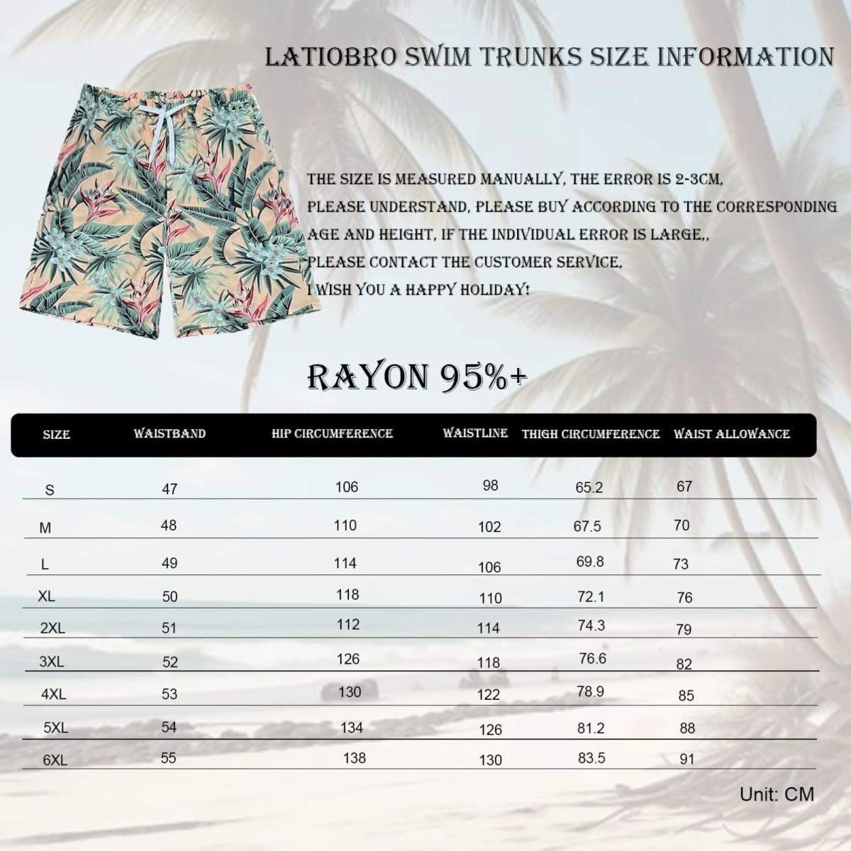 Beach Shorts for Men Summer 3-Pockets Quick-Dry Tropical Tree Printing Lace-Up Beach Shorts Swim Trunks Mens