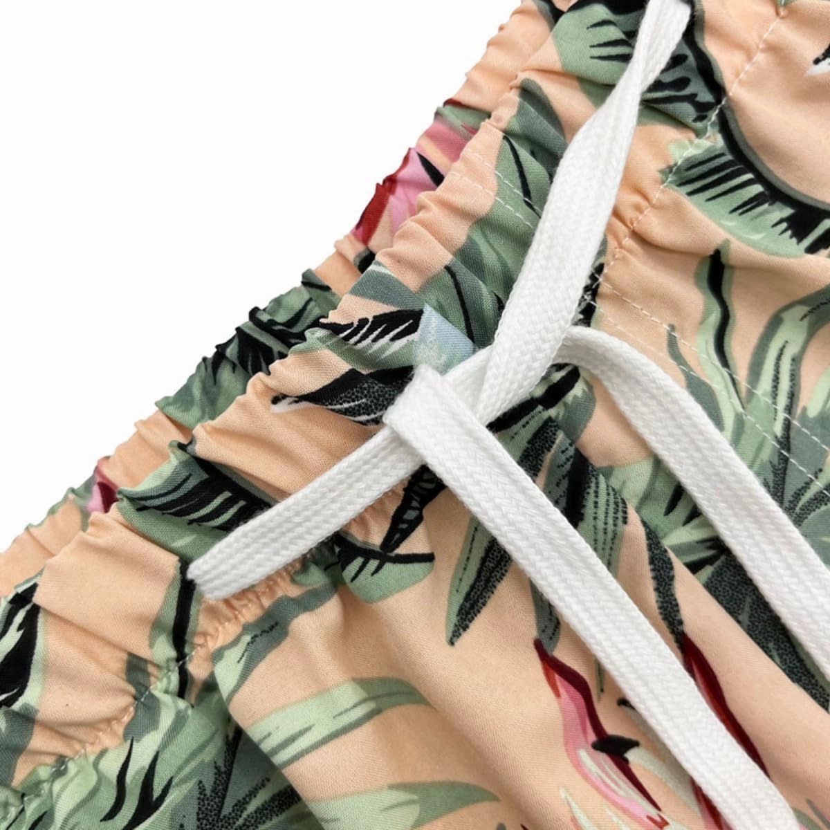 Beach Shorts for Men Summer 3-Pockets Quick-Dry Tropical Tree Printing Lace-Up Beach Shorts Swim Trunks Mens