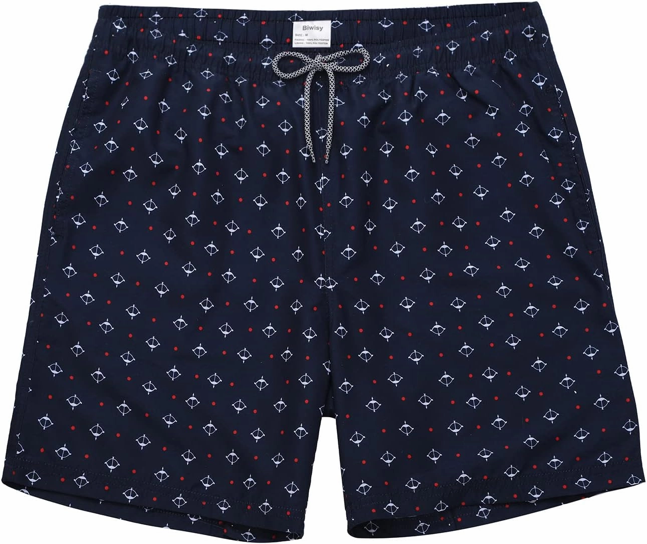 Biwisy Mens Swim Trunks Quick Dry Swim Shorts with Mesh Lining Funny Beach Shorts