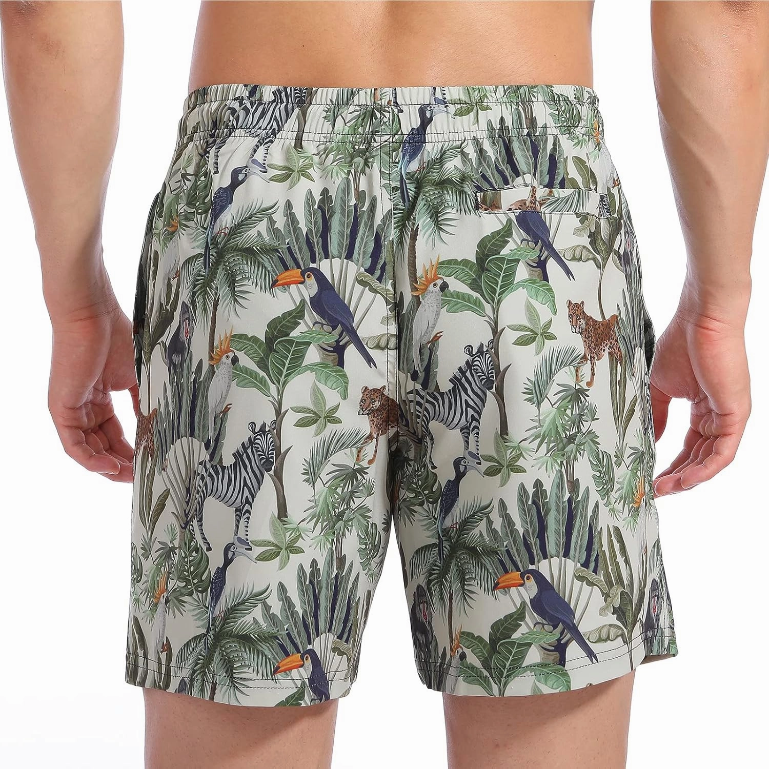 Biwisy Mens Swim Trunks Quick Dry Swim Shorts with Mesh Lining Funny Beach Shorts