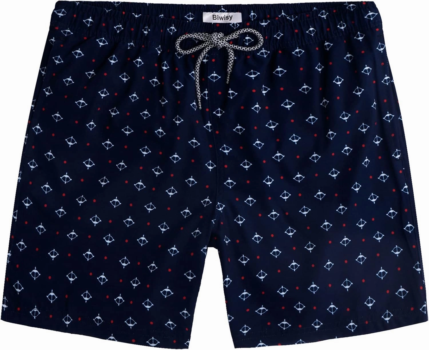 Biwisy Mens Swim Trunks Quick Dry Swim Shorts with Mesh Lining Funny Beach Shorts