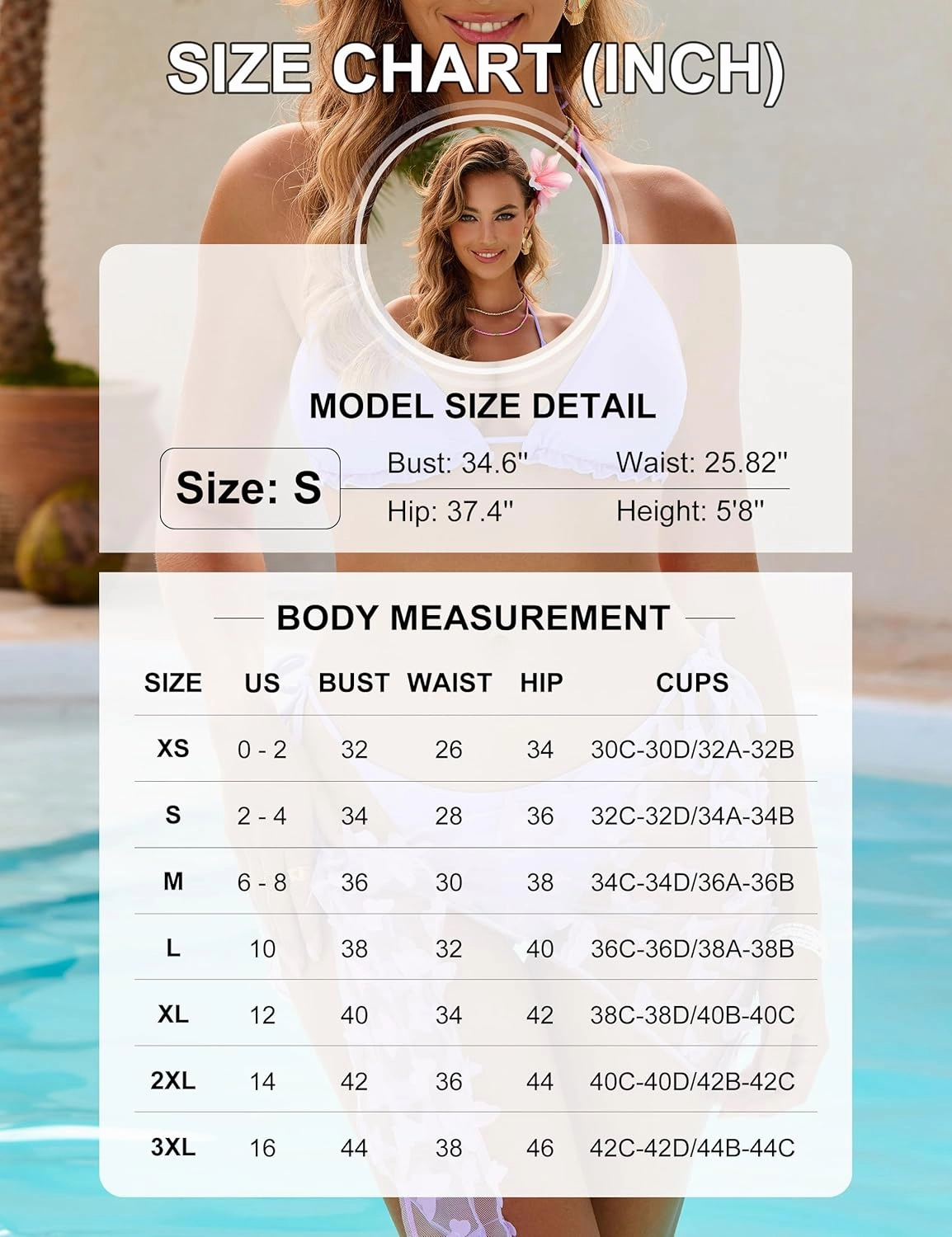 Blooming Jelly Womens 3 Piece Swimsuits Triangle Halter Thong Bikini Set Butterfly Bathing Suits Sarongs