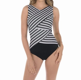 Brio One Piece Swimsuit In Black/ White