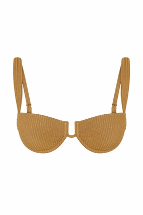 Cala Roja Top - Antique Gold Lurex Rib