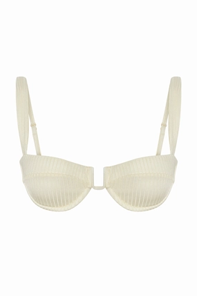Cala Roja Top - Ivory Shiny Rib
