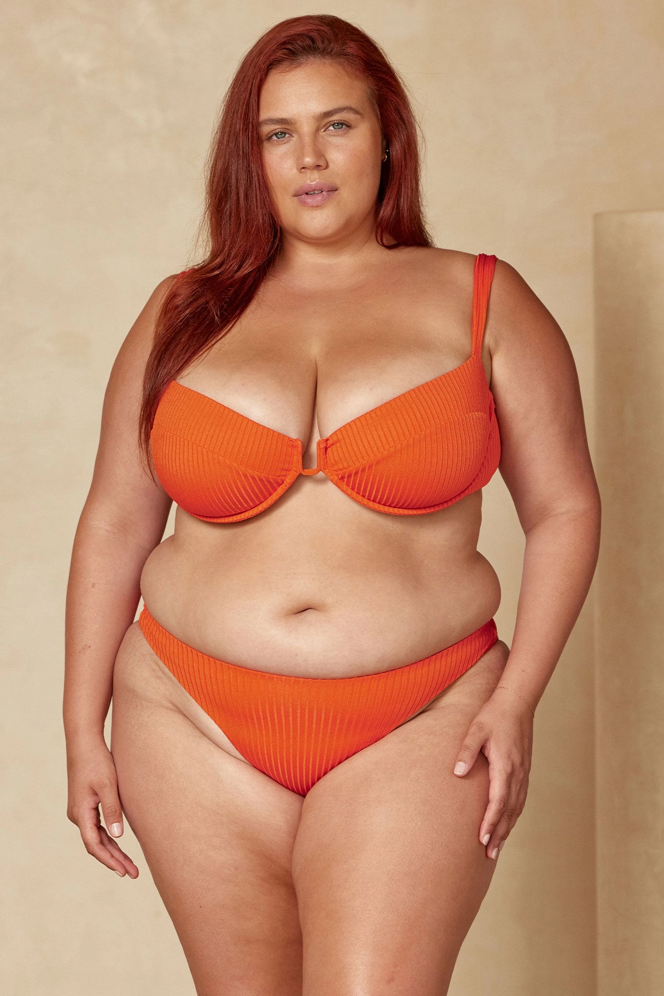 Cala Roja Top - Papaya Wide Rib