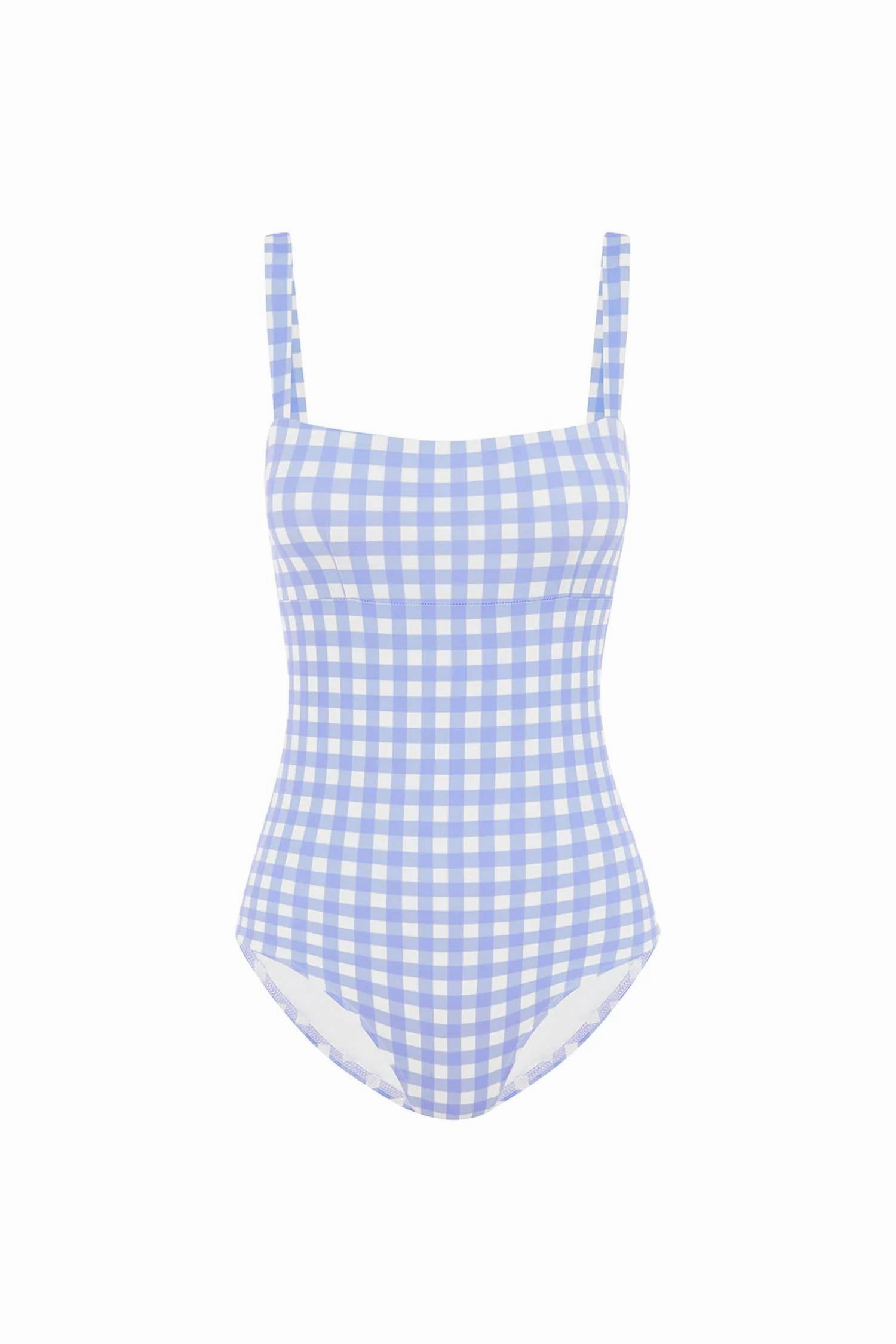 Classic Bandeau 1-Piece Swimsuit In Light Blue