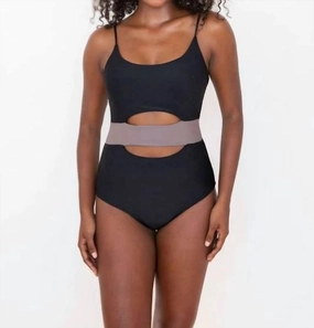 Coastal Combo Camille Classic One Piece Swimsuit In Black/taupe