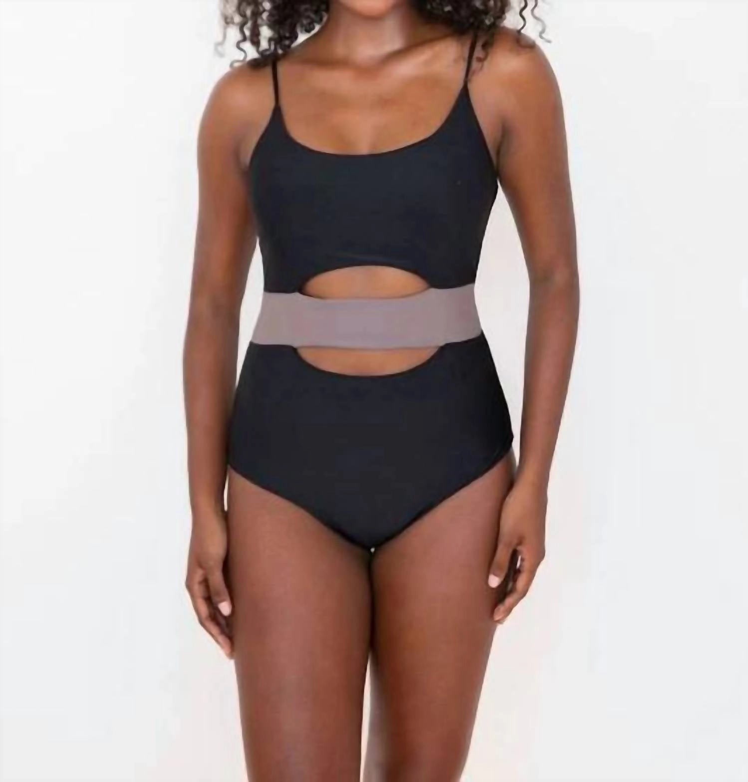 Coastal Combo Camille Classic One Piece Swimsuit In Black/taupe