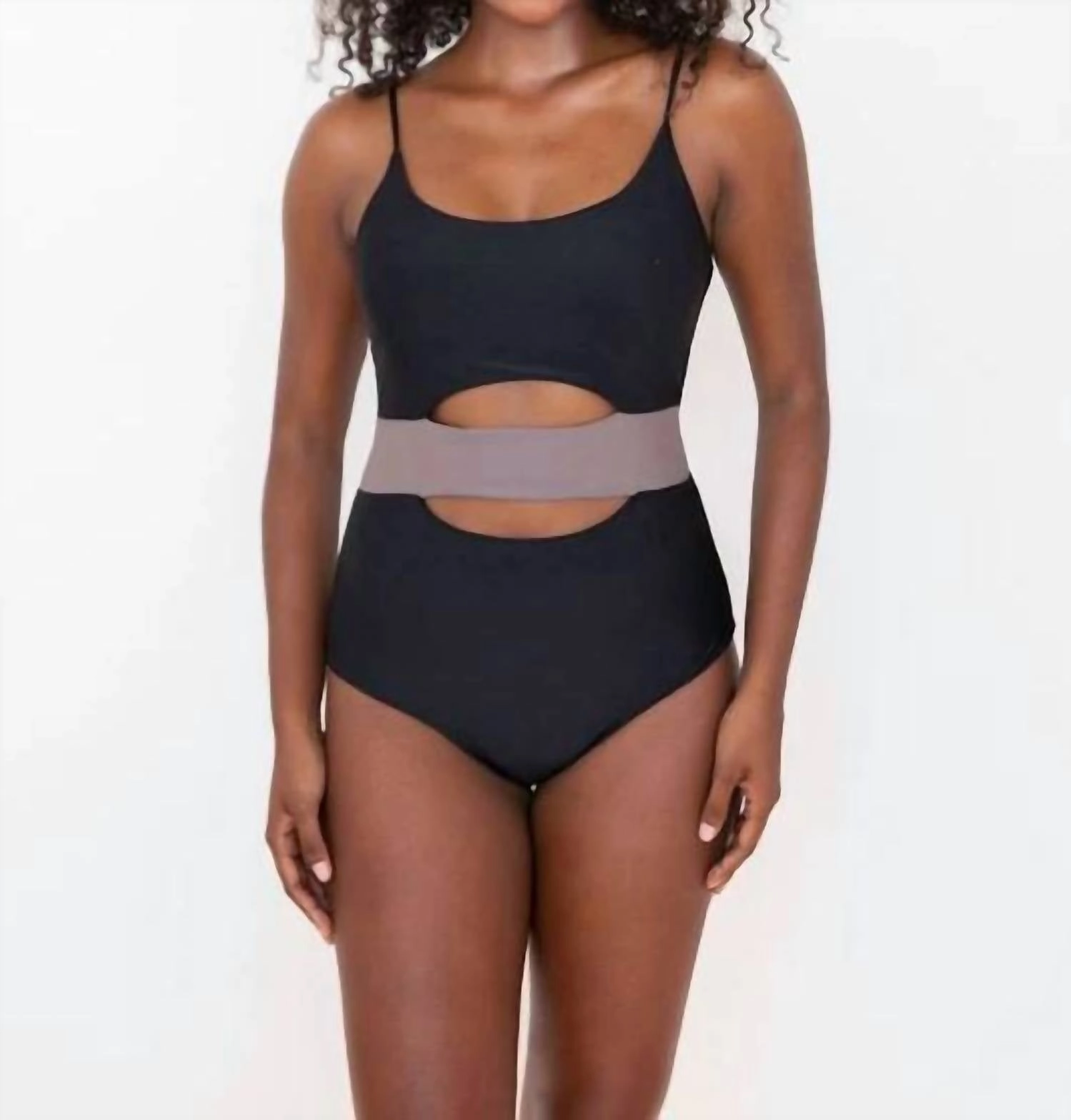 Coastal Combo Camille Classic One Piece Swimsuit In Black/taupe