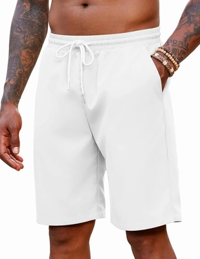 COOFANDY Men's Hawaiian Beach Shorts Elastic Waist Drawstring Lightweight Summer Casual Shorts with Pocket