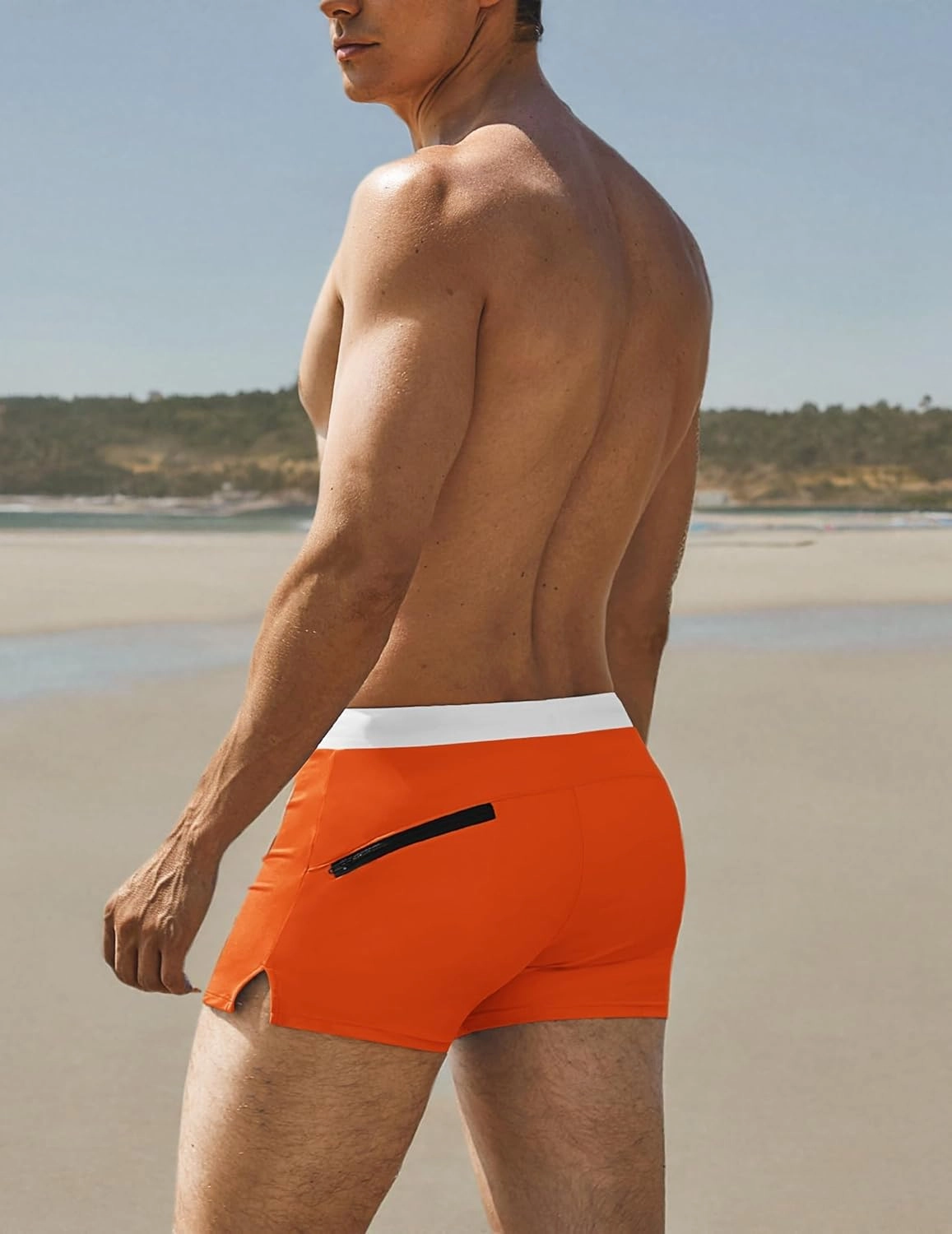 COOFANDY Men's Square Leg Swim Briefs Tight Swim Trunks Swimsuit Athletic Bathing Suit Swimwear with Liner