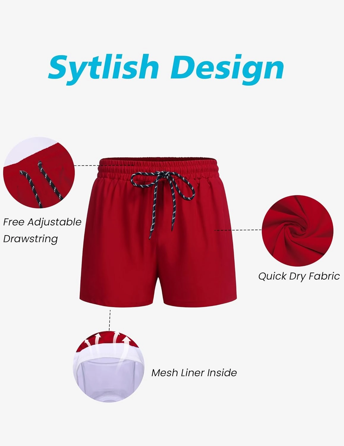 COOFANDY Men's Swim Trunks Bathing Suit with Compression Liner Pockets Quick Dry Swimsuit Beach Board Swim Short Swimwear