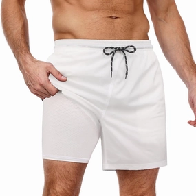 COOFANDY Men Swim Trunk with Compression Liner 2 in 1 Swimwear Bathing Suit Quick Dry Board Short