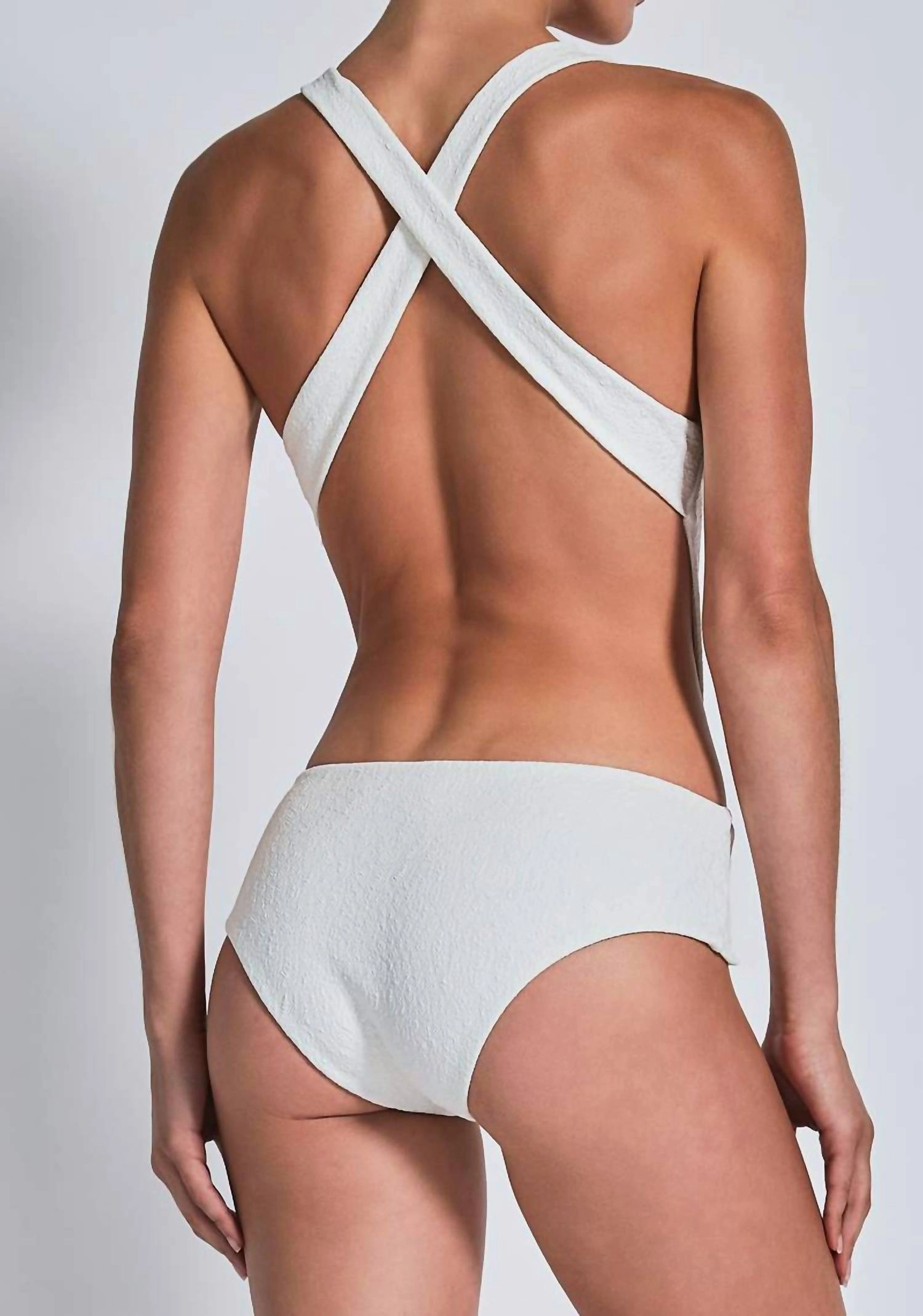 Cora Full Piece Swimsuit In Cream Crocodile
