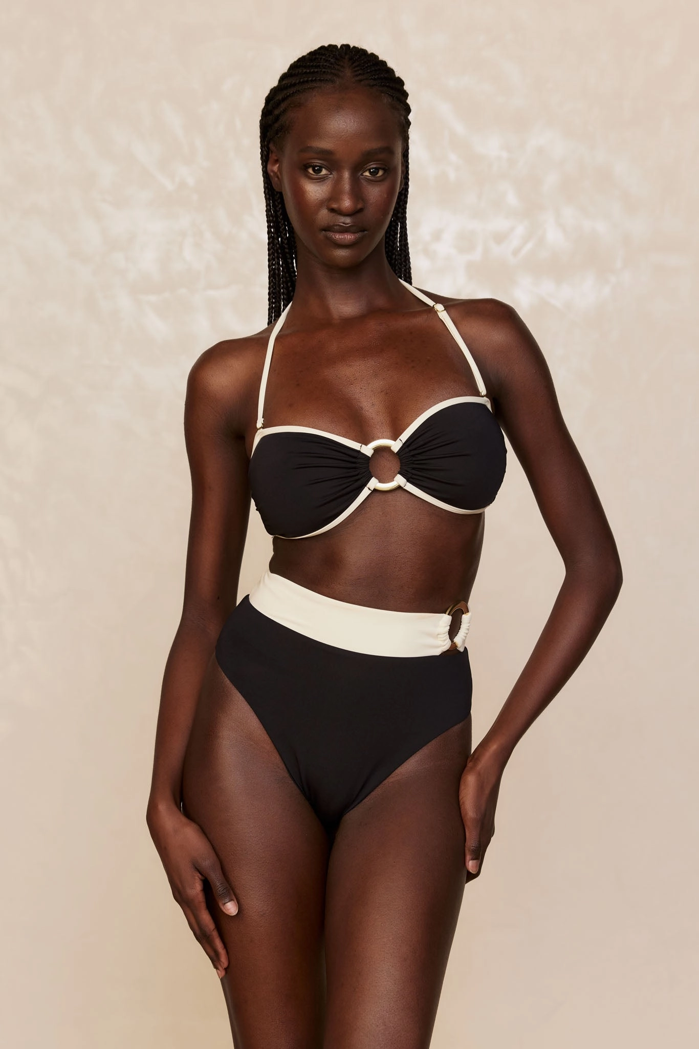 Costa Rica Top - Black/Ivory